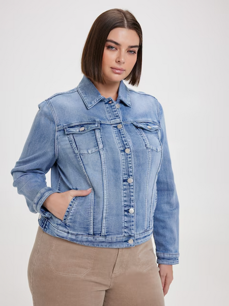 JUST JEANS - Curve amaze knit denim trucker jacket! 18