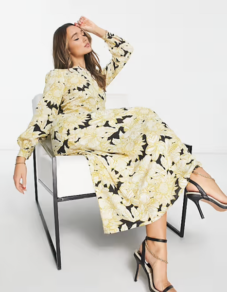 AWARE by Vero Moda (LN) Yellow floral maxi dress! 14