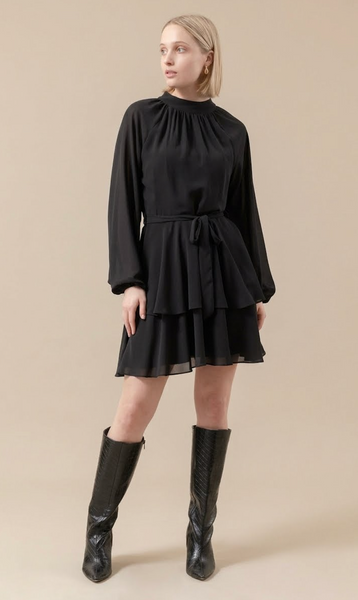 PAGANI (BN) "Chiffon layered skirt" L/S dress! 18
