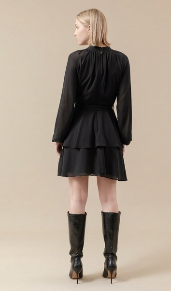 PAGANI (BN) "Chiffon layered skirt" L/S dress! 18