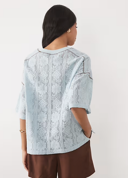 ASOS - Jersey crochet oversized tee - Baby blue! 12-16