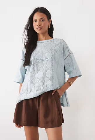 ASOS - Jersey crochet oversized tee - Baby blue! 12-16