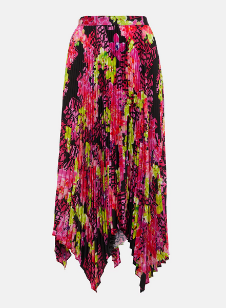 VERSACE (LN) ITA -  Logo orchid pleated midi skirt! 10