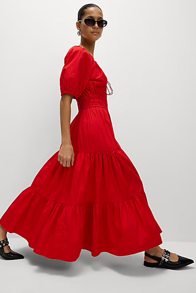 M&S - Tie neck cotton midaxi dress! 14