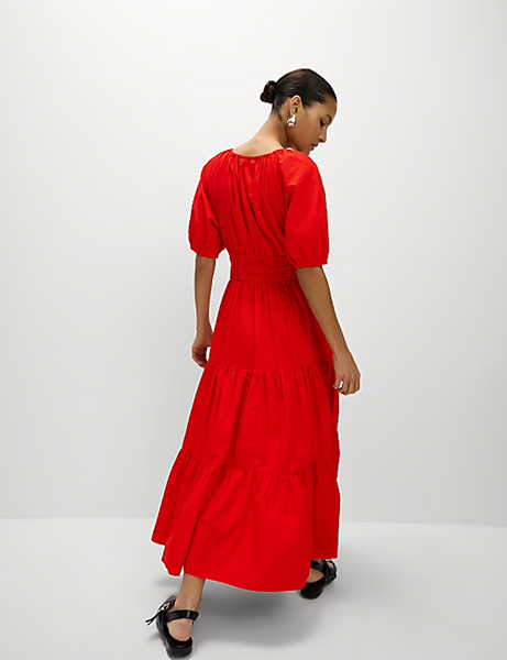 M&S - Tie neck cotton midaxi dress! 14