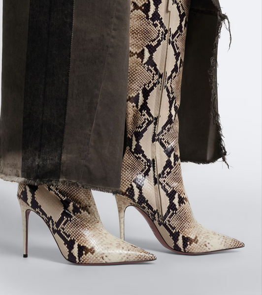 PARIS TEXAS (LN) ITA - Vera snake effect leather boots! 39.5