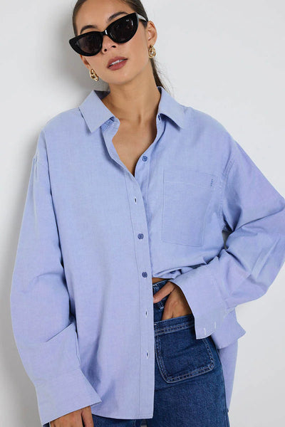 STORIES BE TOLD "Signature" oversized shirt - Oxford blue! 10-12