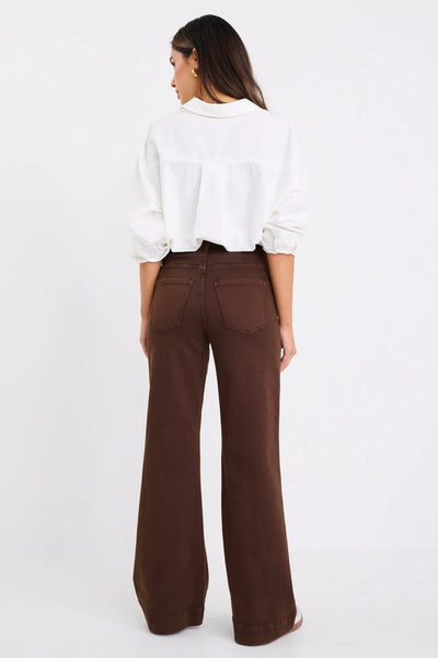 AMONG THE BRAVE (LN) Zoey wide leg pocket jean - Brown! 16