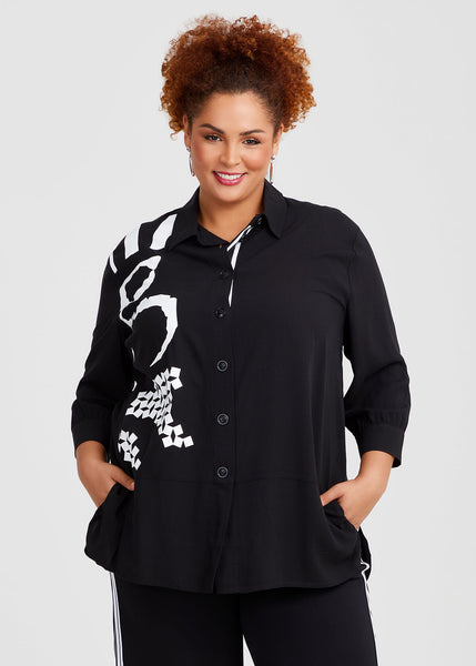 PRETTY BASICS By TS (LN) Bamboo Rhea print shirt! 16