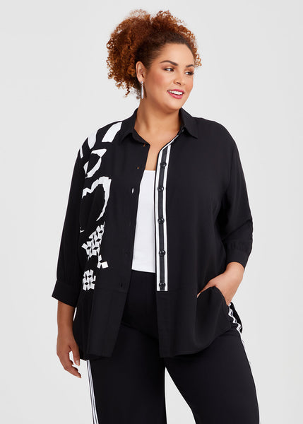 PRETTY BASICS By TS (LN) Bamboo Rhea print shirt! 16