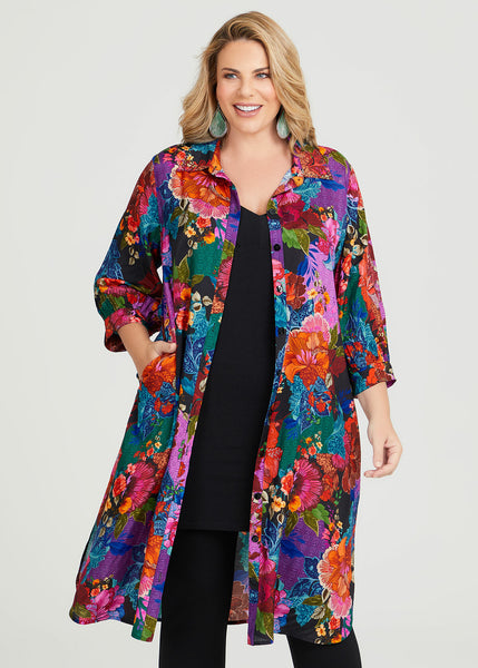 TS (LN) Floral shirt dress/duster! 14-16