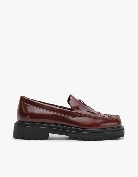 LA TRIBE (LN) Zoe leather woven loafer - Umber! 40