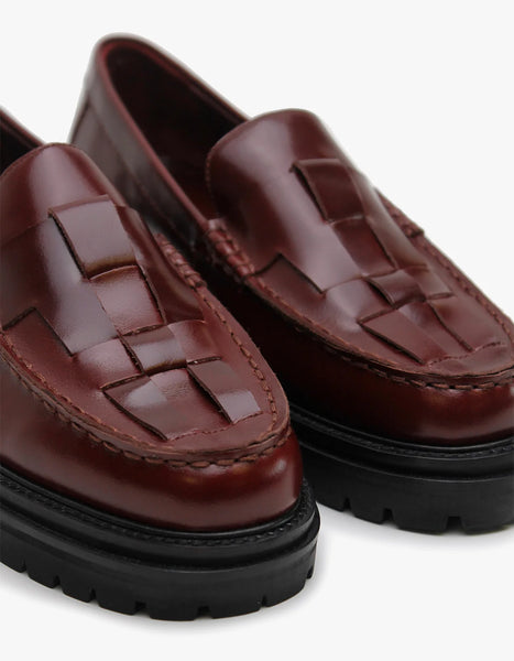 LA TRIBE (LN) Zoe leather woven loafer - Umber! 40