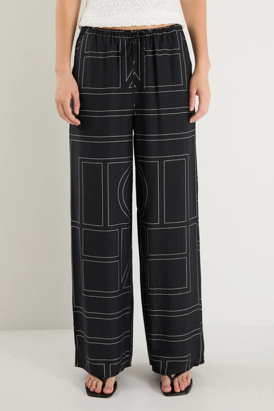 AMONG THE BRAVE (LN) "Clever" wide leg print pant! 10