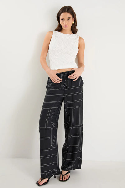 AMONG THE BRAVE (LN) "Clever" wide leg print pant! 10