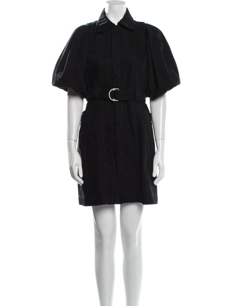 AURETA STUDIO - Celia denim puff sleeve dress - Noir! 16