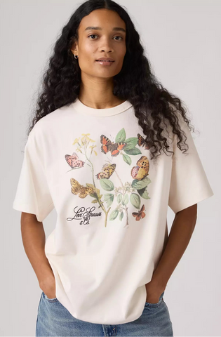 LEVI'S (LN) Butterfly + floral print tee! 8-10