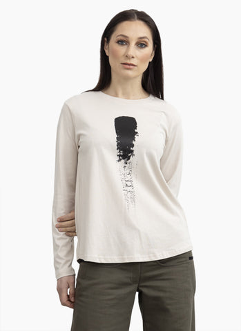 X LAB - Line brushstroke L/S tee - Bone! 14-16