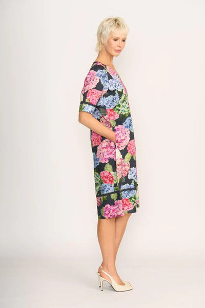 FOIL (LN) Trim time hydrangea print linen dress! 16