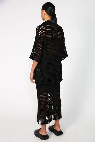 MOOCHI "Chain" mesh knit maxi skirt! 14-16