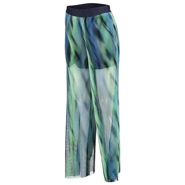 ARMANI EXCHANGE (LN) Blue green accordion pleat sheer pant! 8-10