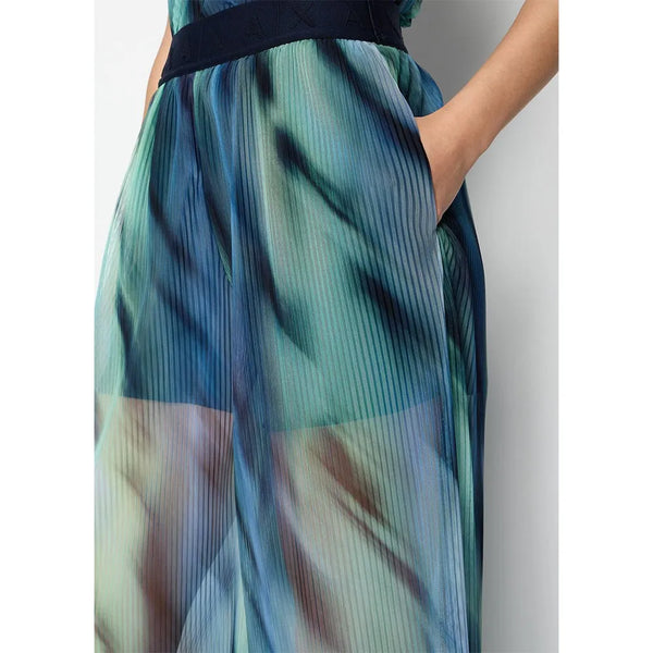 ARMANI EXCHANGE (LN) Blue green accordion pleat sheer pant! 8-10