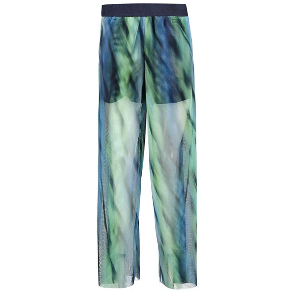 ARMANI EXCHANGE (LN) Blue green accordion pleat sheer pant! 8-10