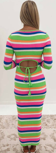 CHARLIE HOLIDAY - Martina rib knit maxi dress! 8-10