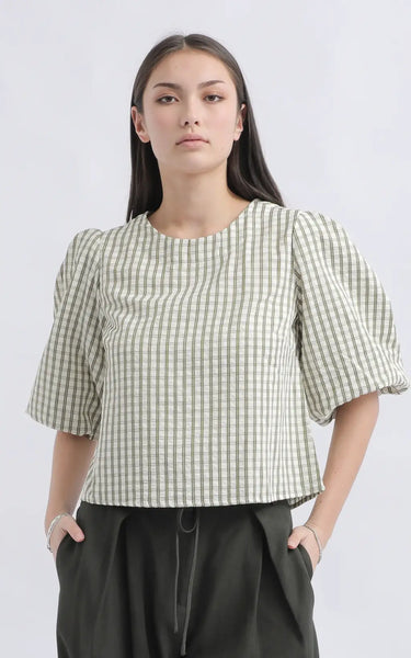 PAGANI (BN) "Voile" puff sleeve top! 12