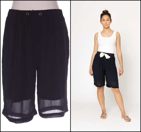 TWO BY TWO - Viscose Ford shorts - Navy! 14