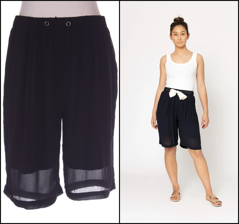 TWO BY TWO - Viscose Ford shorts - Navy! 14