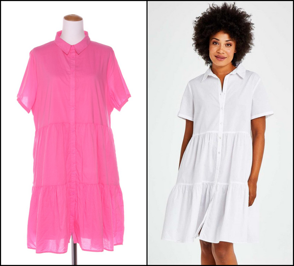 BETTY BASICS - Tiered cotton shirt dress! 16