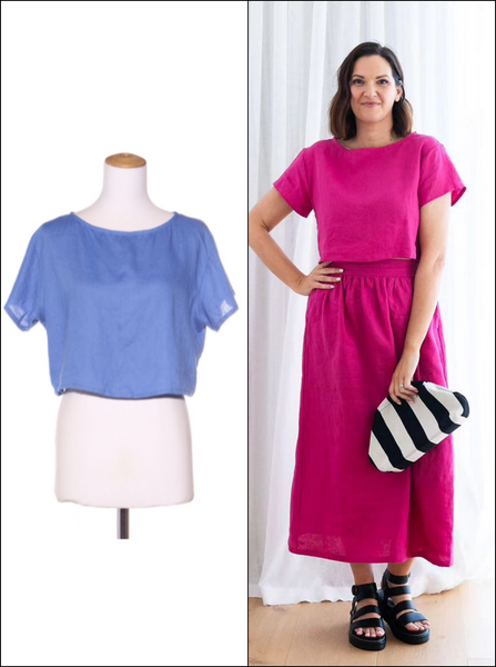 HARRÏE & SAM (NZ)(LN) Blue linen crop top! 14