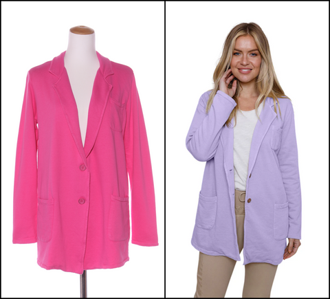 SUZY D (ITA) BN "Max" long blazer - Fuchsia! 10-12
