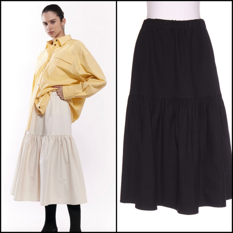 GREGORY (NZ) Ghini tiered Japanese fabric midi skirt! 14