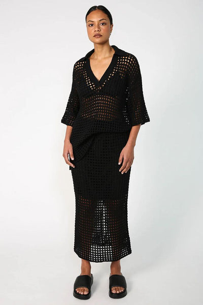 MOOCHI "Chain" mesh knit maxi skirt! 14-16