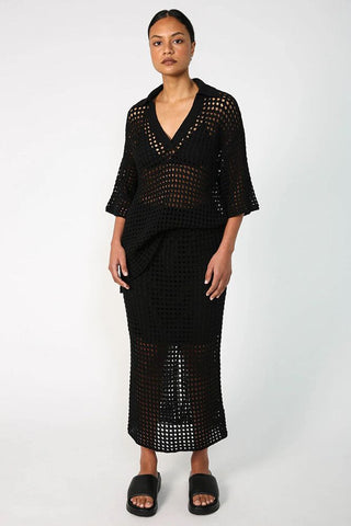 MOOCHI "Chain" mesh knit maxi skirt! 14-16