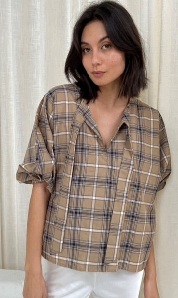 CAITLIN CRISP (NZ) Reversible plaid blouse! 14