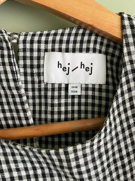 HEJ-HEJ - Gingham linen bubble crop top! 8-16