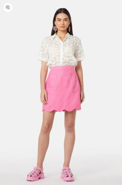 GORMAN - Scalloped hem linen mini skirt! 14
