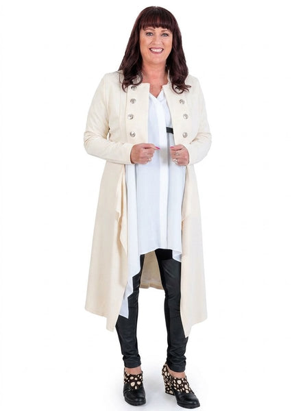 OBI (NZ) Miliatry ponte duster coat - Ivory! 16