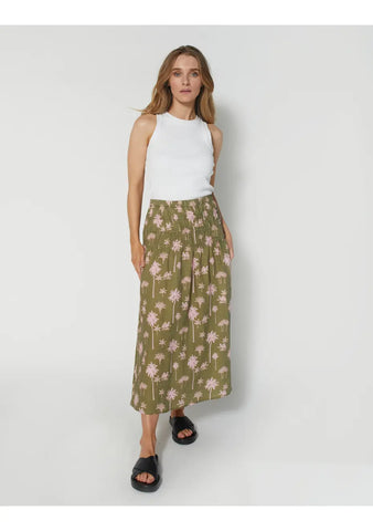 DEAR SUTTON (LN) Olive Oasis Amaro linen midi skirt! 14