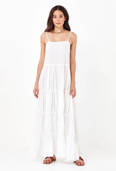 REMAIN - Tufted white cotton Yasmin midi dress! 8-10