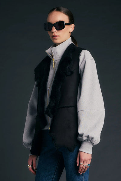 KAREN WALKER (NZ) NZ lambskin shearling waistcoat! 8-14