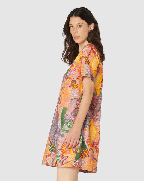 GORMAN "Iris veins" swing dress! 8-10