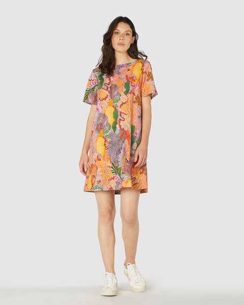 GORMAN "Iris veins" swing dress! 8-10