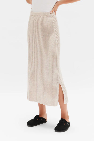 ASSEMBLY LABEL - Wool + cashmere rib knit skirt! 10-12