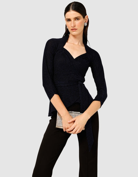 SACHA DRAKE - River fire wrap top - Metallic sapphire! 14