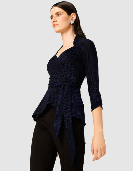 SACHA DRAKE - River fire wrap top - Metallic sapphire! 14