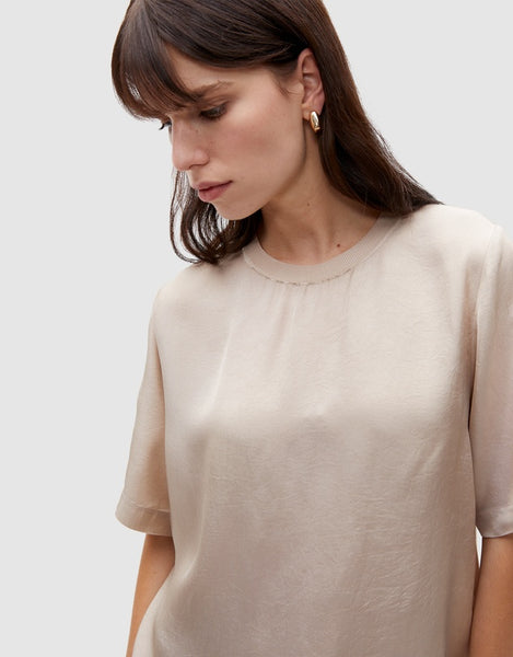 SEED - Textured satin tee - Cool sand! 14